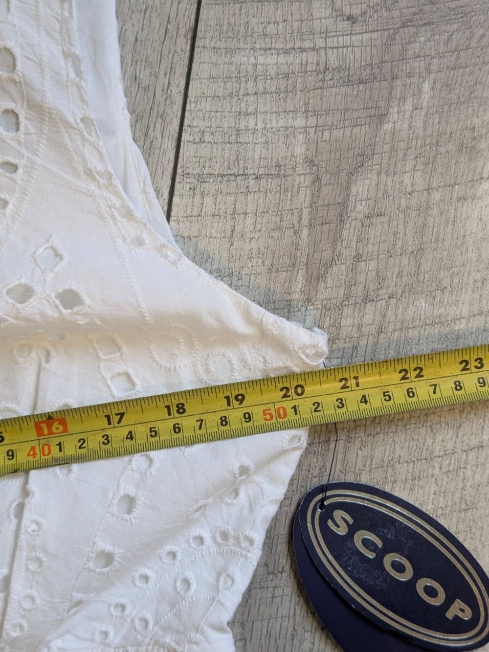 White Eyelet Cotton Maxi Dress Fit Flare Open Back Bow L Summer Boho Beach NWT - Picture 14 of 16